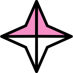Purple Four-pointed star fractions 2:4
