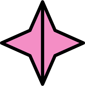 Purple Four-pointed star fractions 2:2