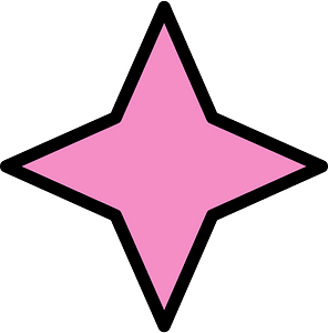 Purple Four-pointed star fractions 1:1