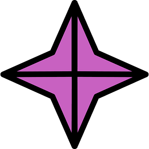 Magenta Four-pointed star fractions 4:4