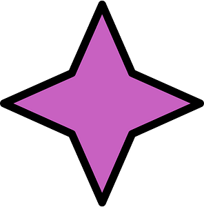 Magenta Four-pointed star fractions 1:1