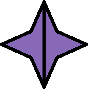 Violet Four-pointed star fractions 2:2