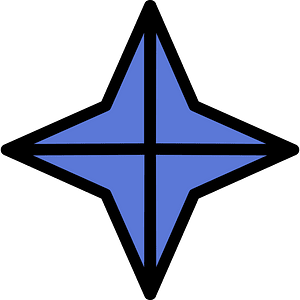 Ultramarine Four-pointed star fractions 4:4