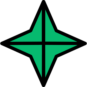 Green Four-pointed star fractions 4:4