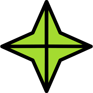 Lime Four-pointed star fractions 4:4