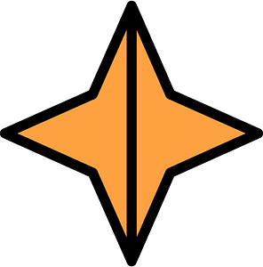 Orange Four-pointed star fractions 2:2