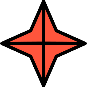 Vermilion Four-pointed star fractions 4:4