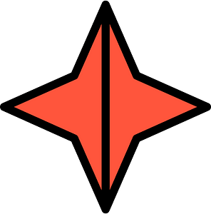 Vermilion Four-pointed star fractions 2:2