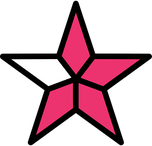 Pink Five-pointed Star Fractions 7:5