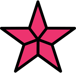 Pink Five-pointed Star Fractions 4:5