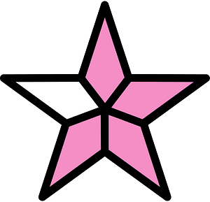 Purple Five-pointed Star Fractions 7:5
