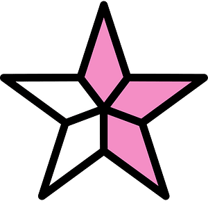 Purple Five-pointed Star Fractions 1:5