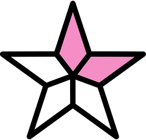 Purple Five-pointed Star Fractions 2:5