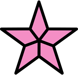Purple Five-pointed Star Fractions 4:5