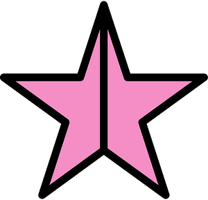 Purple Five-pointed Star Fractions 2:2