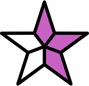 Magenta Five-pointed Star Fractions 1:5
