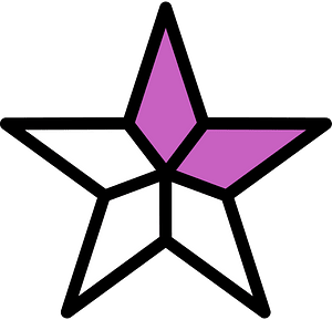 Magenta Five-pointed Star Fractions 2:5