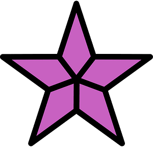 Magenta Five-pointed Star Fractions 4:5