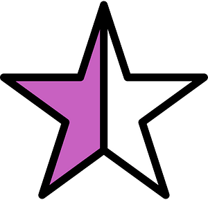 Magenta Five-pointed Star Fractions 1:2