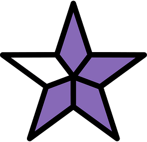 Violet Five-pointed Star Fractions 7:5