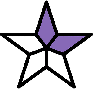 Violet Five-pointed Star Fractions 2:5