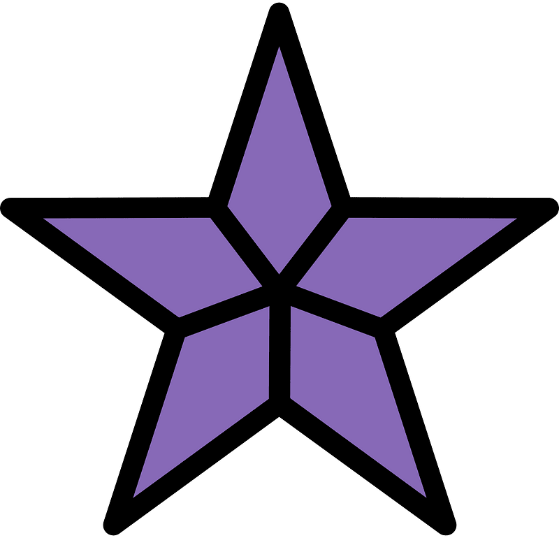 Violet Five-pointed Star Fractions 4:5