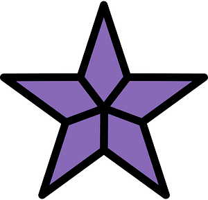 Violet Five-pointed Star Fractions 4:5