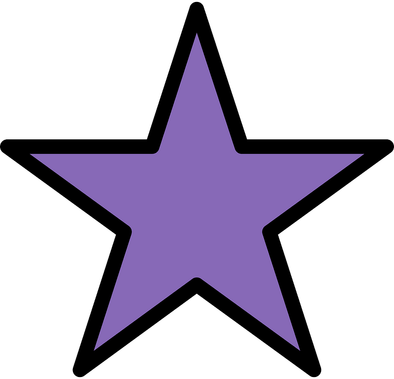 Violet Five-pointed Star Fractions 1:1