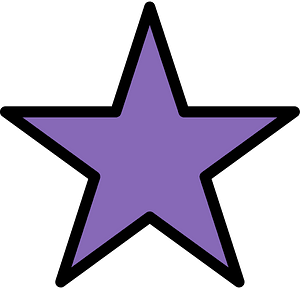 Violet Five-pointed Star Fractions 1:1