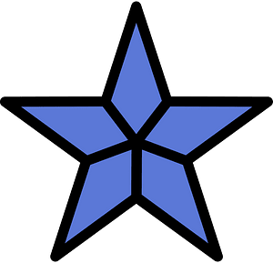 Ultramarine Five-pointed Star Fractions 4:5