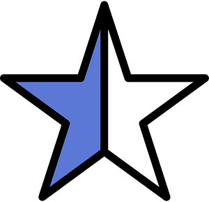 Ultramarine Five-pointed Star Fractions 1:2