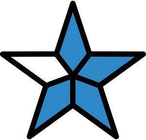 Blue Five-pointed Star Fractions 7:5