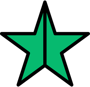 Green Five-pointed Star Fractions 2:2