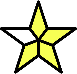 Yellow Five-pointed Star Fractions 7:5