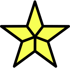 Yellow Five-pointed Star Fractions 4:5