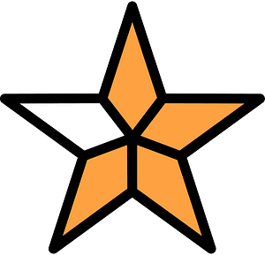 Orange Five-pointed Star Fractions 7:5