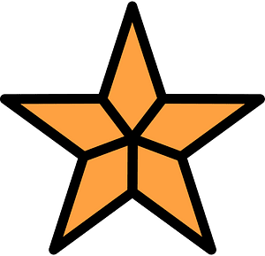 Orange Five-pointed Star Fractions 4:5