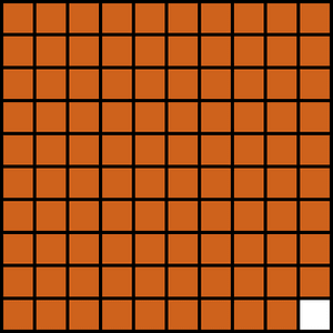 Orange-Brown Base Ten Squares 99:100