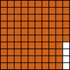 Orange-Brown Base Ten Squares 96:100