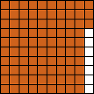 Orange-Brown Base Ten Squares 93:100