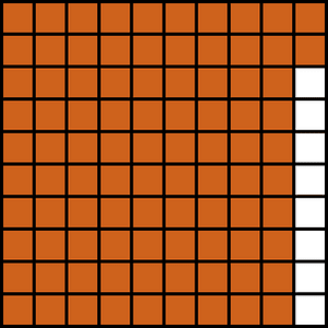 Orange-Brown Base Ten Squares 92:100