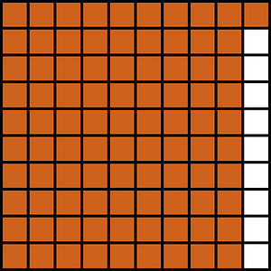 Orange-Brown Base Ten Squares 91:100