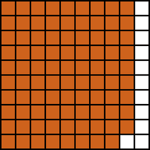 Orange-Brown Base Ten Squares 89:100