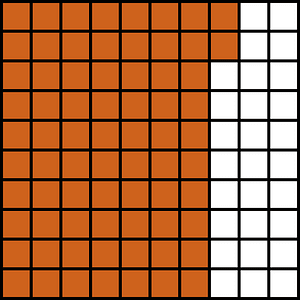 Orange-Brown Base Ten Squares 72:100