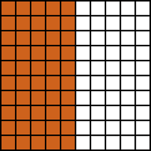 Orange-Brown Base Ten Squares 50:100