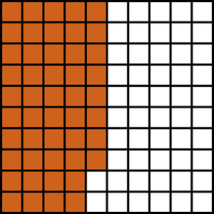 Orange-Brown Base Ten Squares 48:100