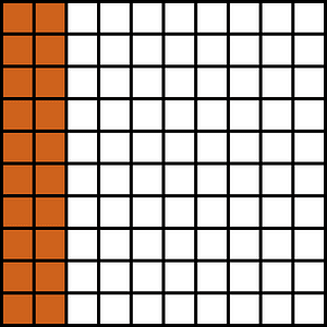 Orange-Brown Base Ten Squares 20:100