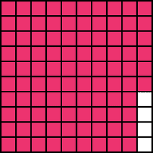 Pink Base Ten Squares 96:100