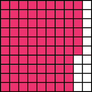 Pink Base Ten Squares 86:100