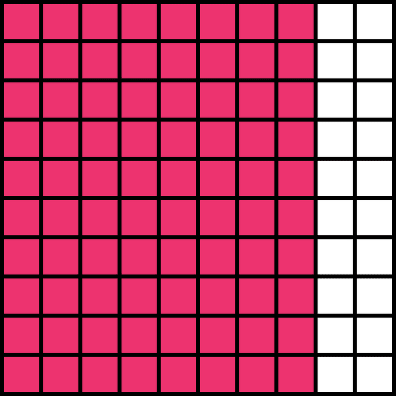 Pink Base Ten Squares 80:100